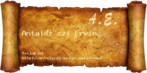 Antalóczi Ervin névjegykártya