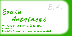 ervin antaloczi business card